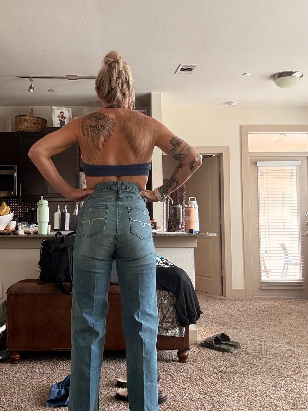 Kimes Ranch 4x34”Flare Jeans in Light Blue Denim